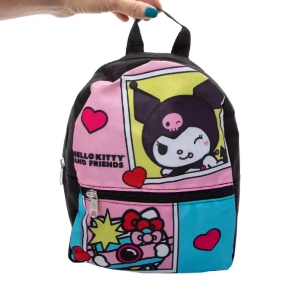 Pink black yellow blue Sanrio Hello Kitty and friends backpack zippered hearts